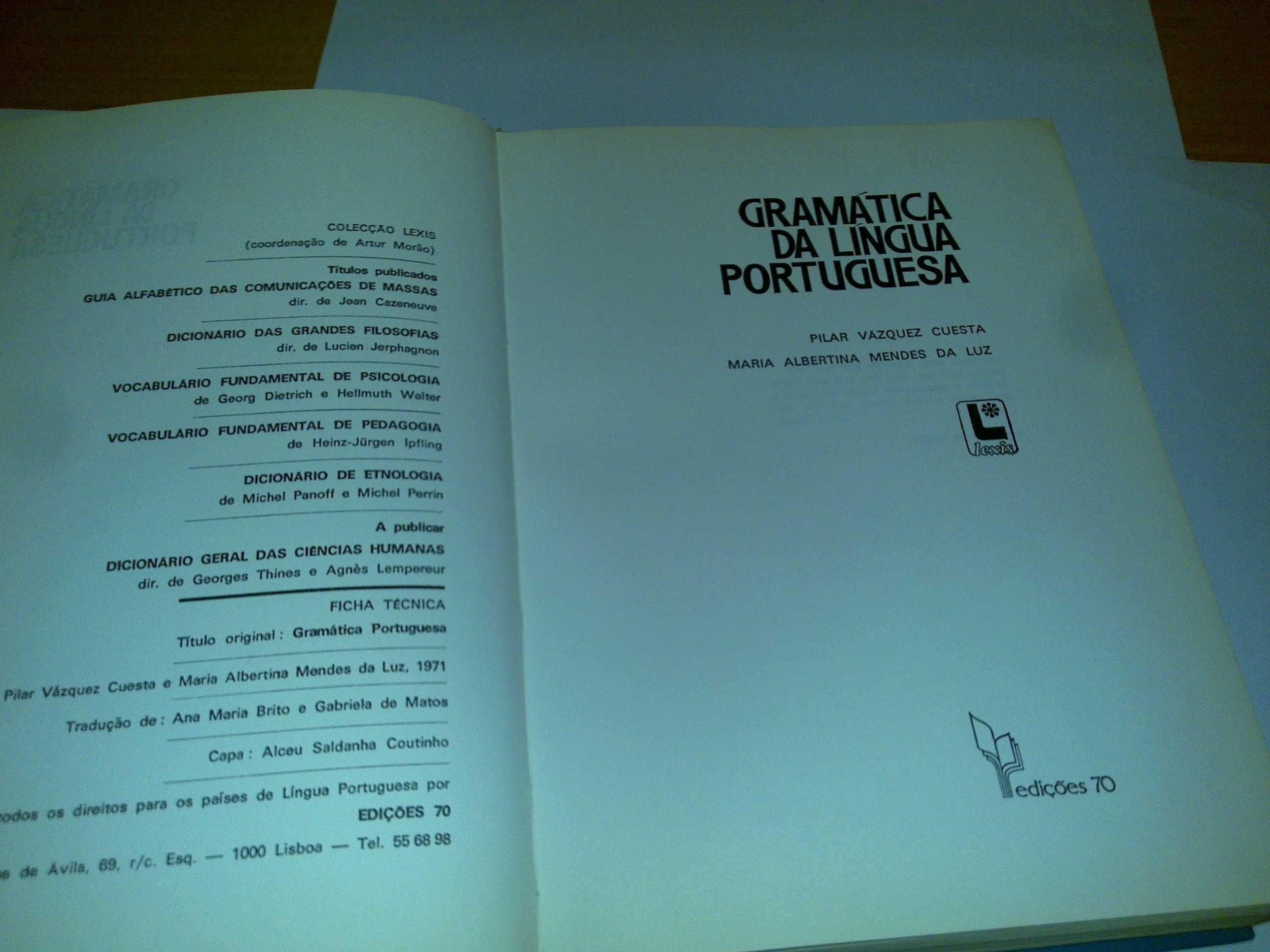 gramática da língua portuguesa (pilar vásquez cuesta / maria luz) 1980