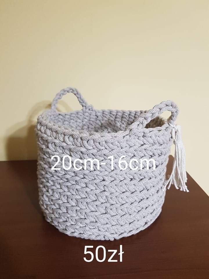 Torebki, Koszyki z sznurka 100 % bawełnianego Handmade