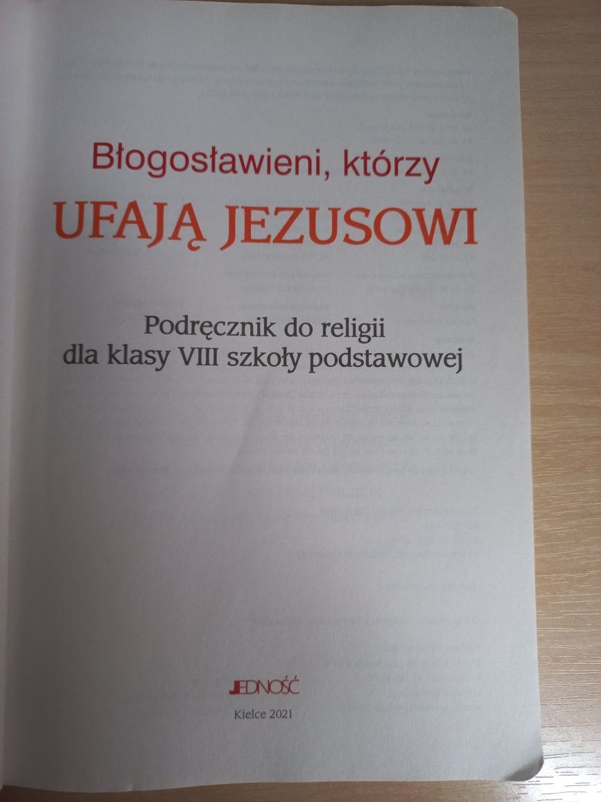 Błogosławieni,  którzy ufają Jezusowi, podręcznik do religii kl. 8