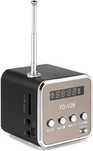 D8935 TD-V26Mini cyfrowy głośnik radiowym FM przenośne Radio FM CZARNY