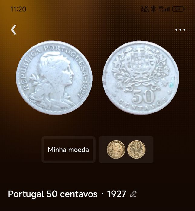 Moedas antigas Portugal