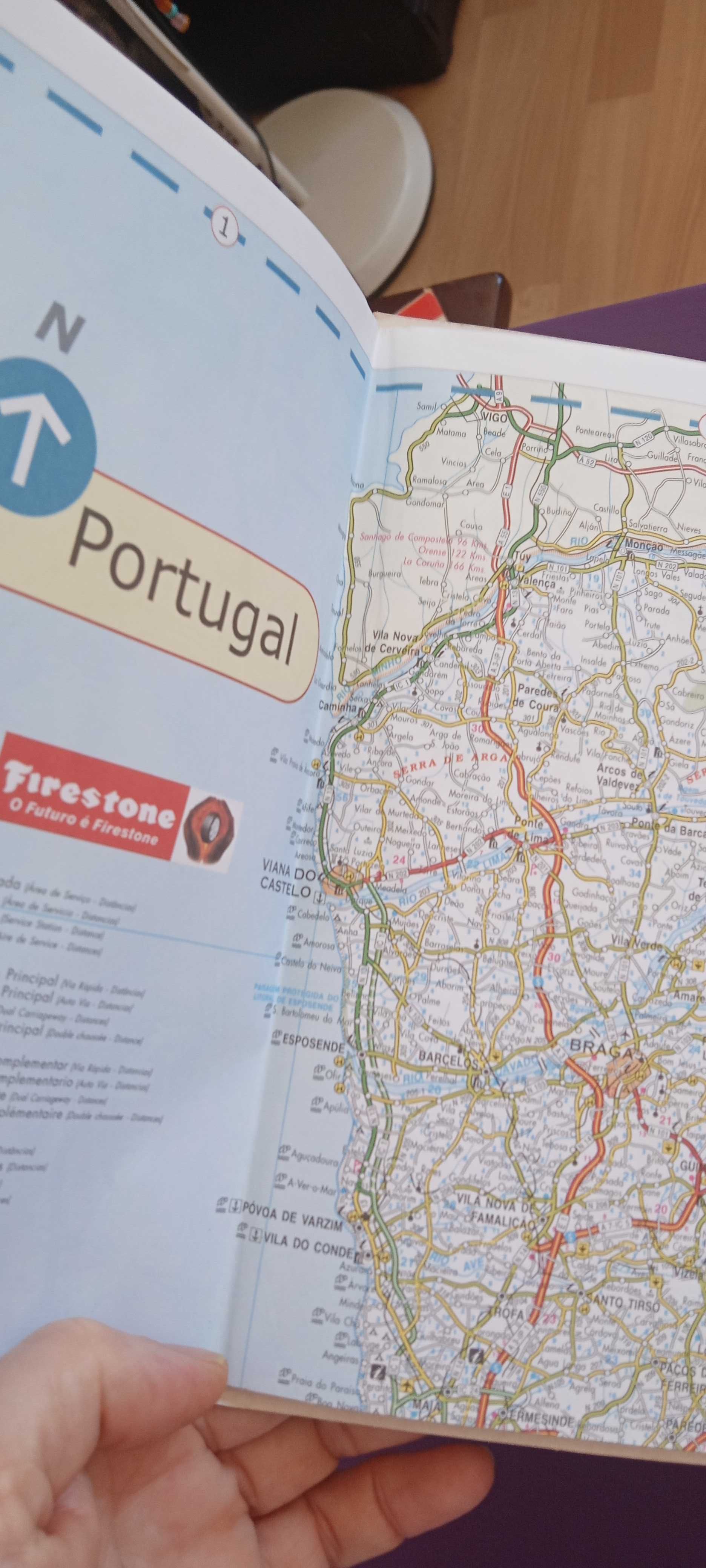 Mapa Portugal Lisboa/Porto 1999