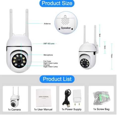 Kamera monitorująca 8 MP Wifi Kamera dwukierunkowe kamery audio