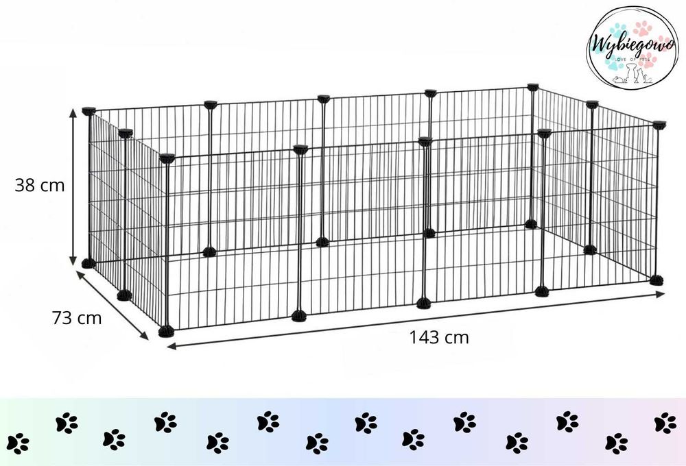 Wybieg kojec klatka dla gryzoni królika świnki 12 kratek duża NOWA