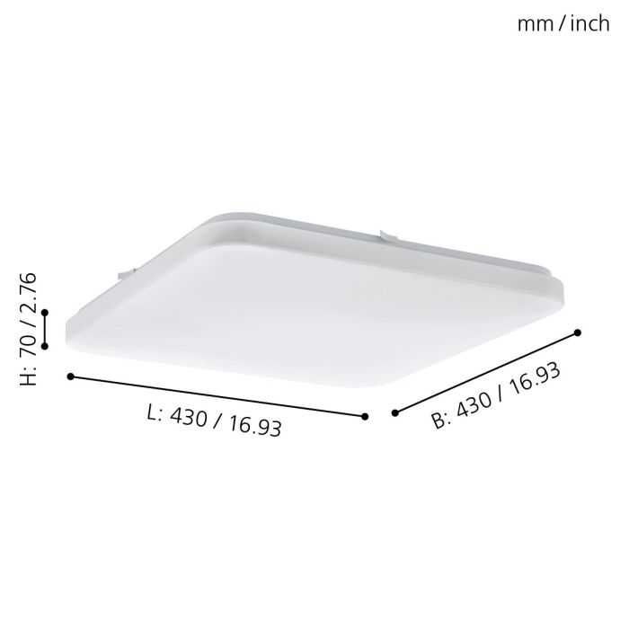 Plafon LED 43x43 cm 3000K biały lampa ścienna / sufitowa