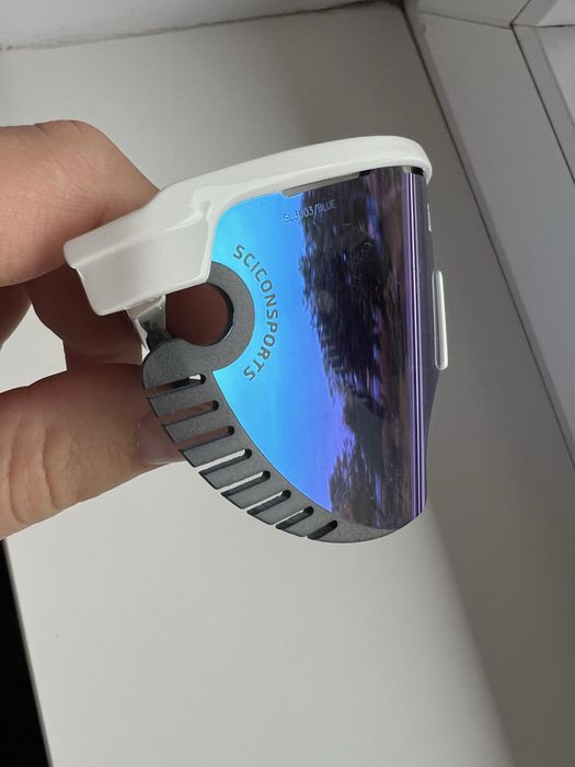 Okulary kolarskie rowerowe Scicon Aerowing lustrzane szkla niebieskie