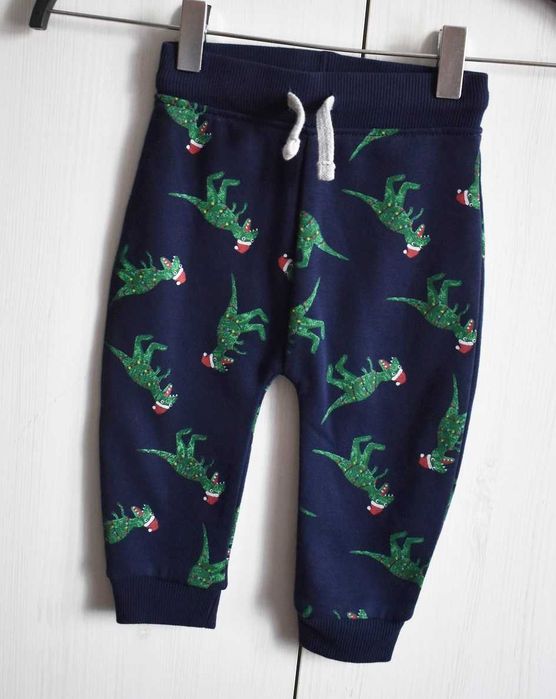 Spodnie świąteczne święta 74 80 dresy mikołajki xmas Mickey dresowe