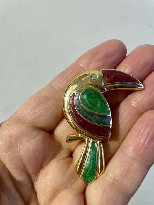 Lady Remington LR вінтажна брошка пташка тукан американський вінтаж