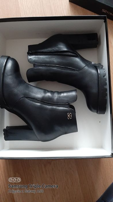 Buty botki kozaki skóra naturalna roz 38