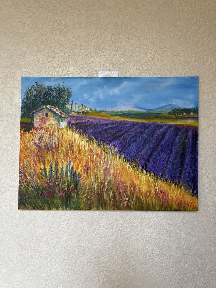 Картина олійними фарбами « Лавандове поле»
