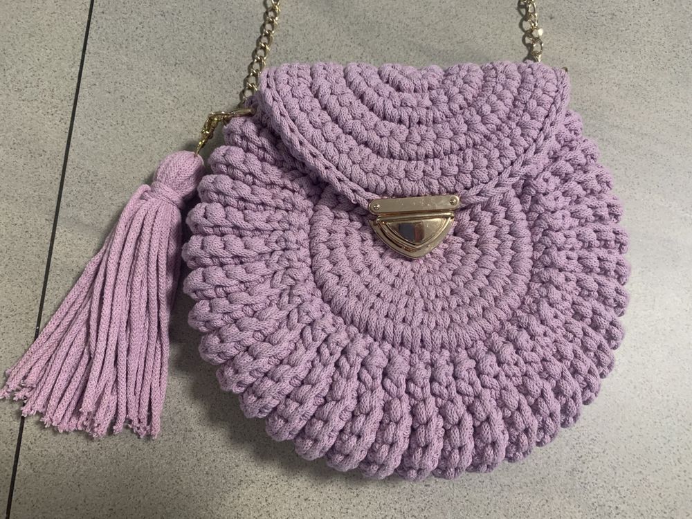 Torebka ze sznurka pleciona handmade