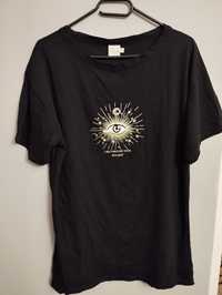 Czarna bluzka t-shirt z nadrukiem skinnydip 36 oversize
