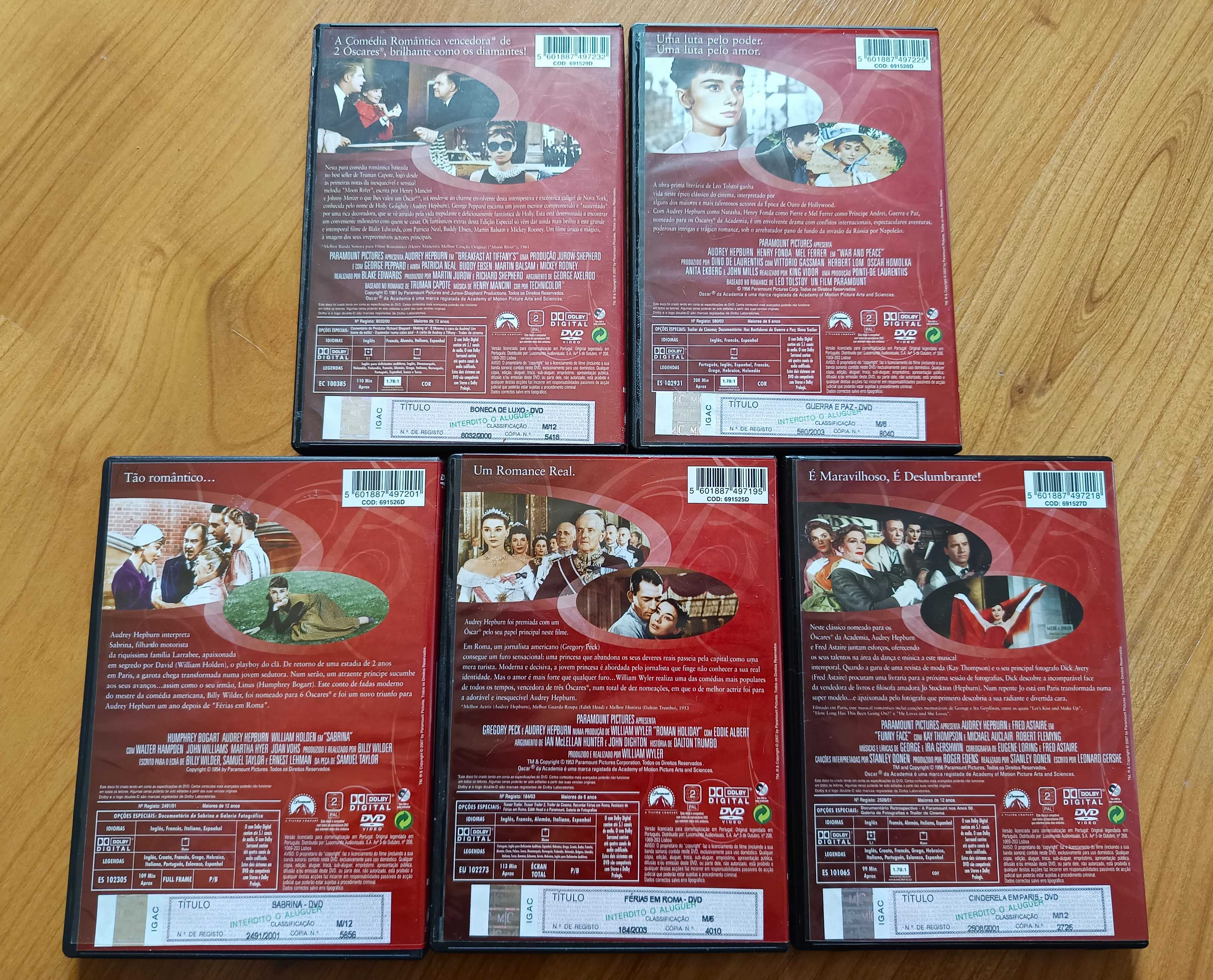 Colecção 5 DVD's Audrey Hepburn