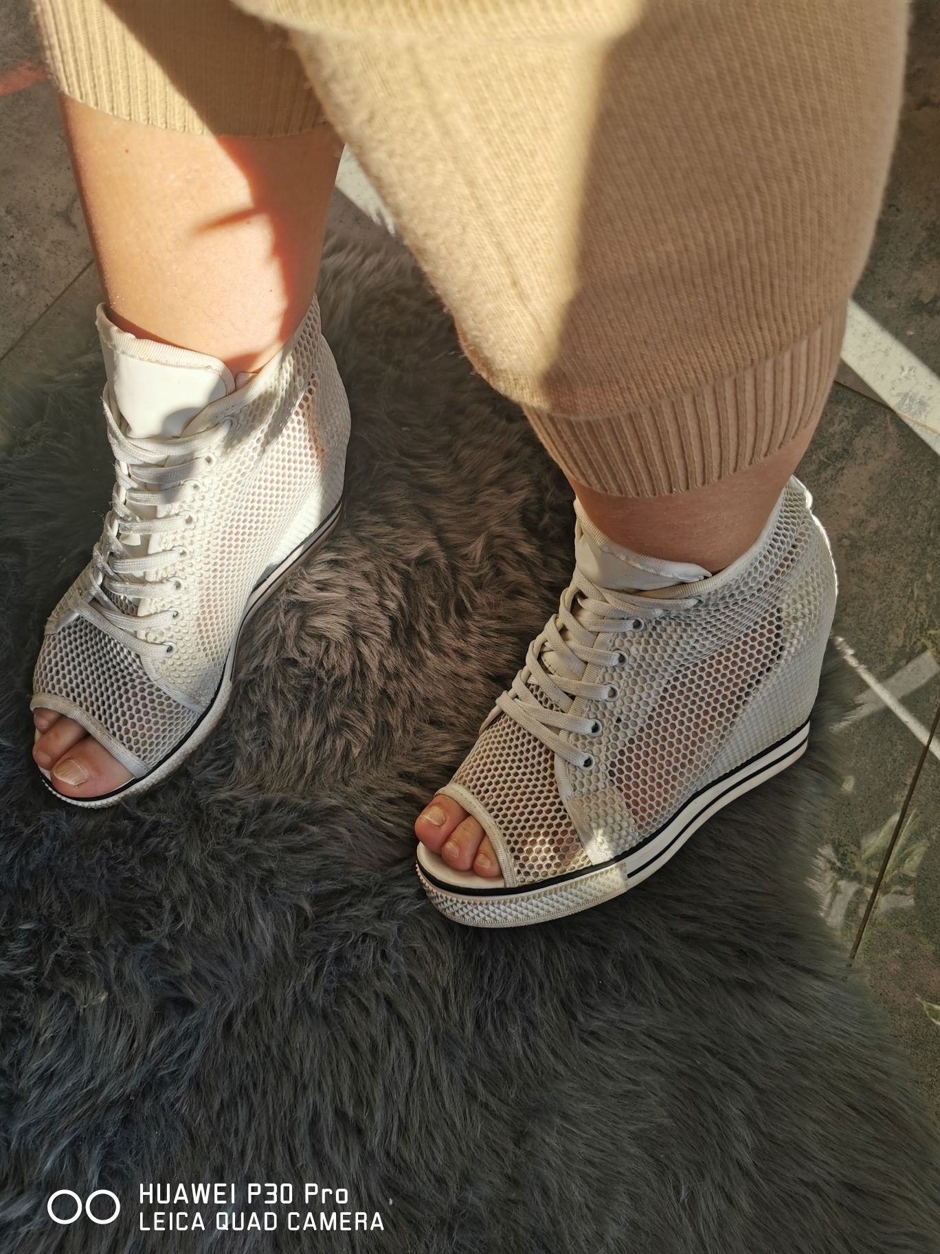 SNEAKERSY botki AŻUROWE siatka BIAŁE r. 39