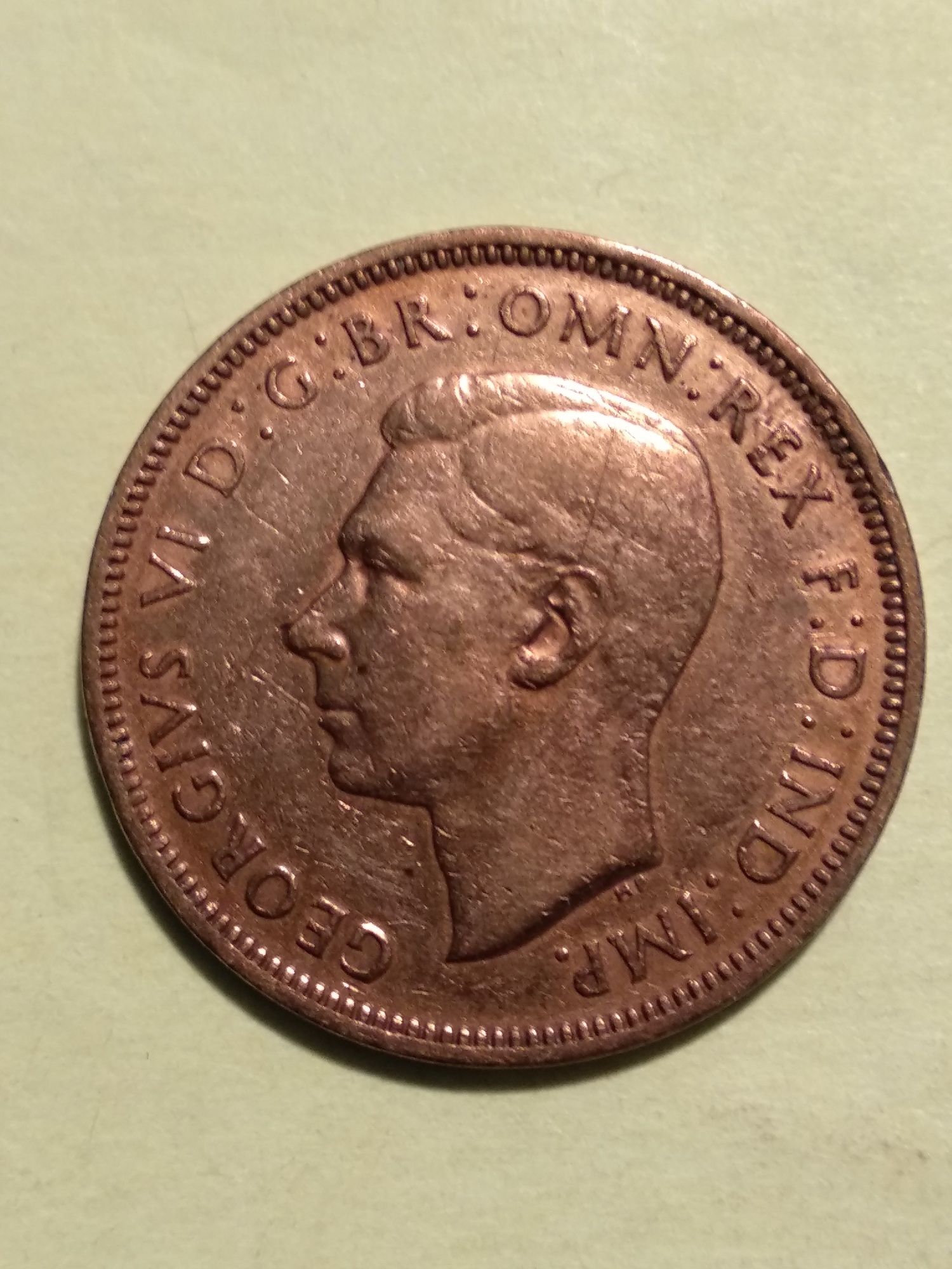 Moedas de Half Penny 1945 e 1948 de Inglaterra