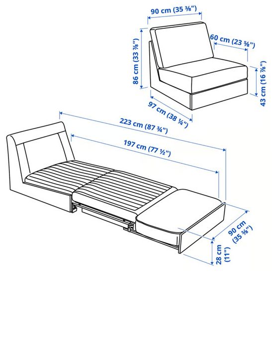 IKEA Kivik fotel/sofa z funkcją spania NOWE!