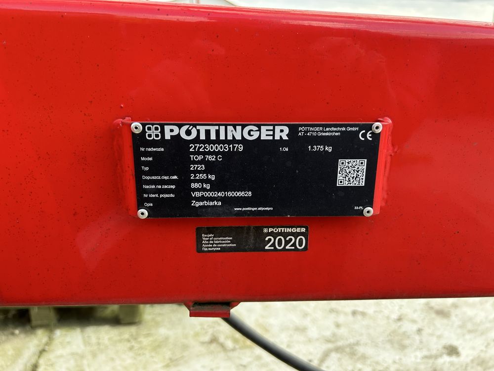 Zgrabiarka Pottinger Top 762 C 2020r stan jak Nowy krone samasz