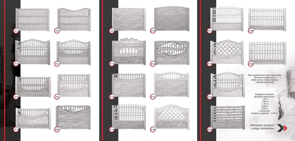Podmurówka betonowa pod panel 2,5m wibroprasowana TRANSPORT HDS
