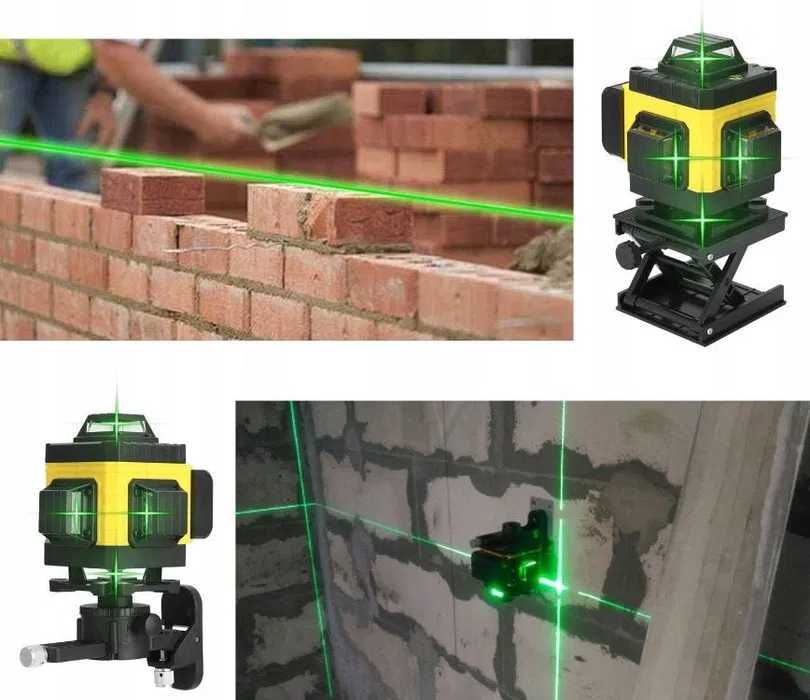 LASER KRZYŻOWY Poziomica Laserowa 4D + STATYW 118 CM Samopoziomująca
