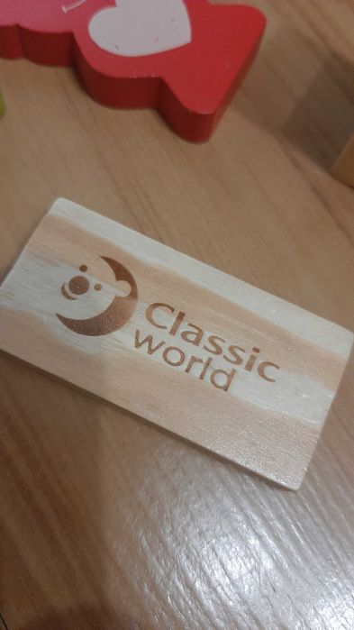 Klocki drewniane różne kolory, domino dla dziecka, zabawka