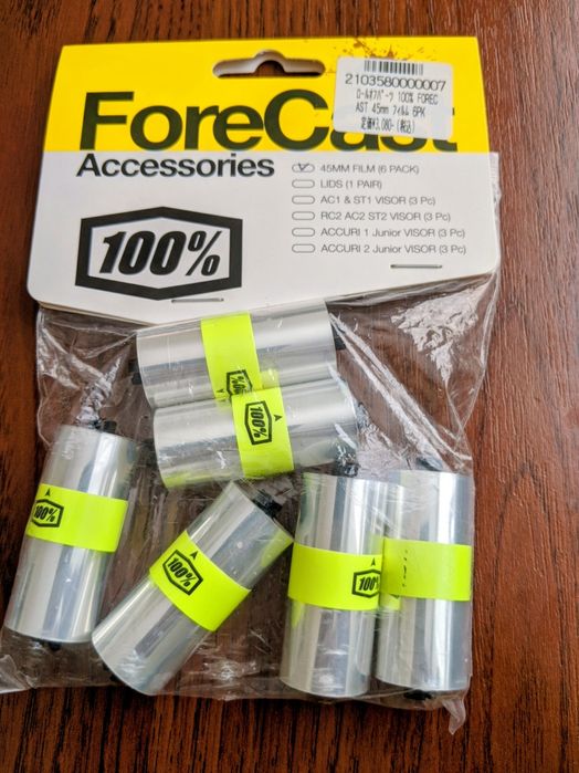 Змінні плівки для мото окулярів Forecast 6 уп. 45 mm