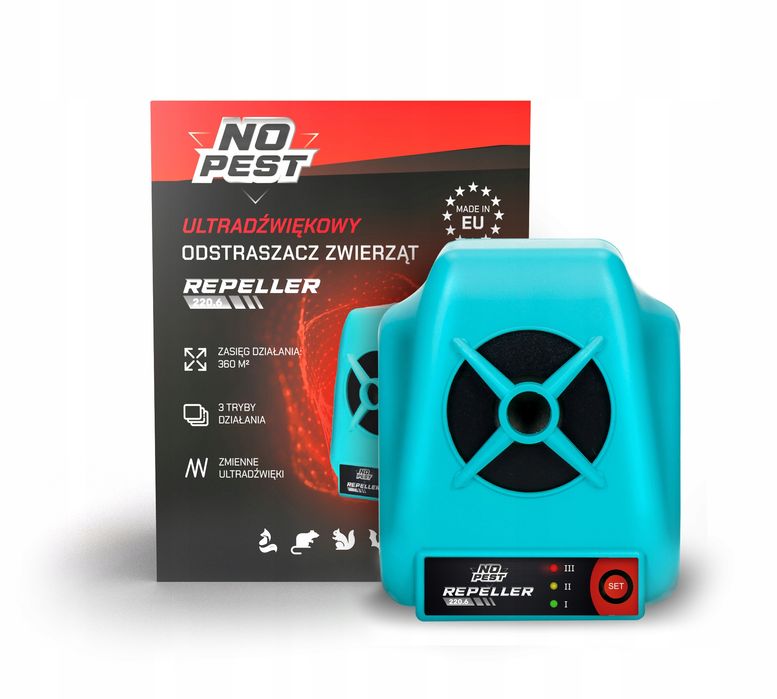 Odstraszacz kun, szczurów, myszy ultradźwiękowy No Pest® 220.6