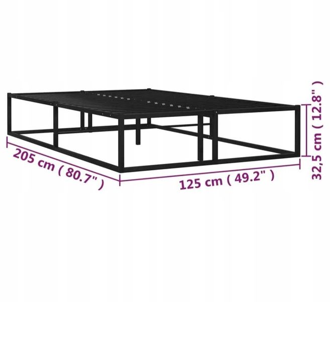Łóżko czarne rama