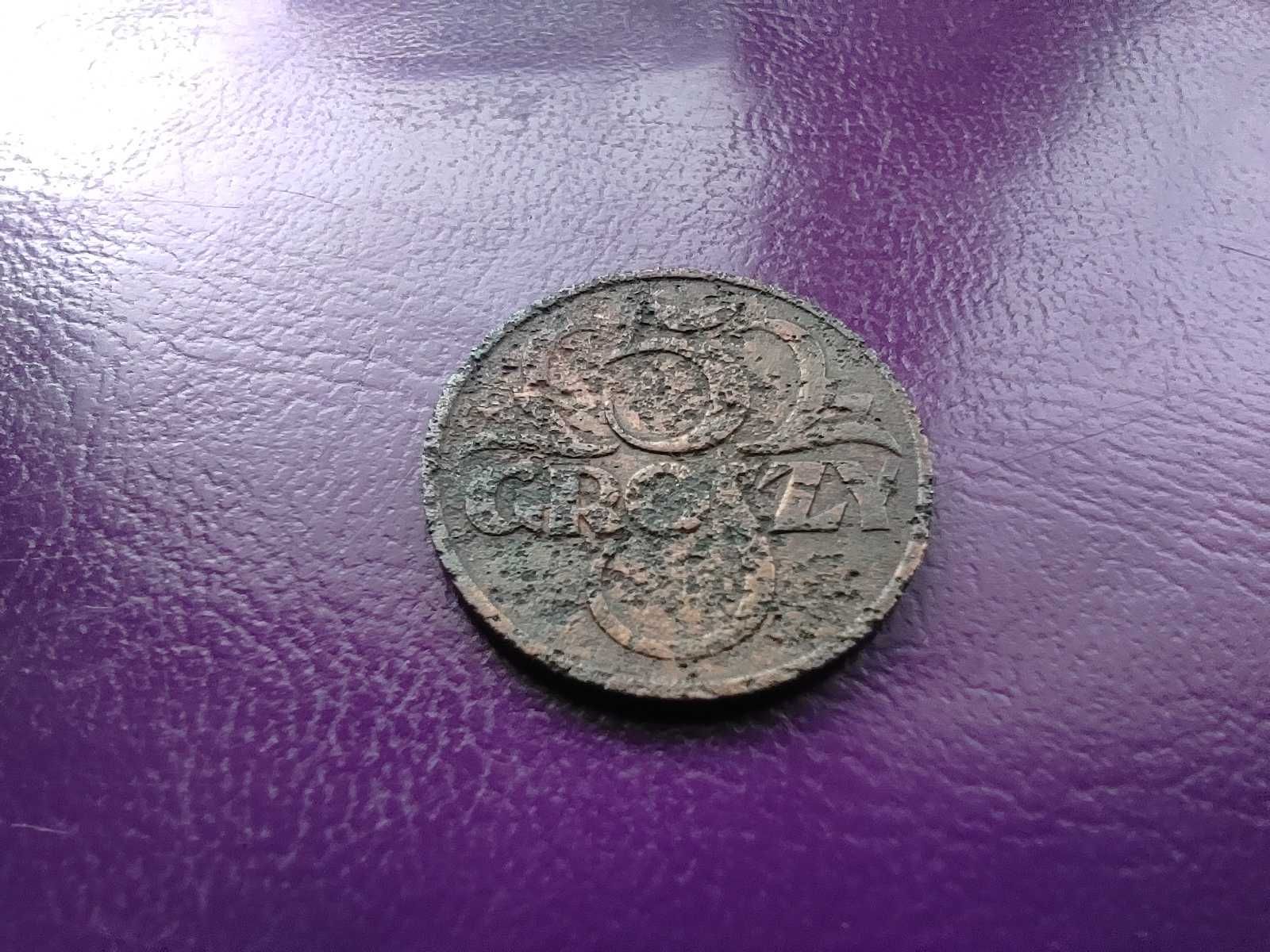 Moneta przedwojenna ''Sanacja'' II RP - 5 groszy 1931 r. - Rzadka !