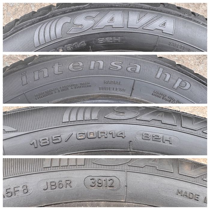 185/60 r14 Sava Intensa hp лето (5.5 мм.) 1 шт. с запаски