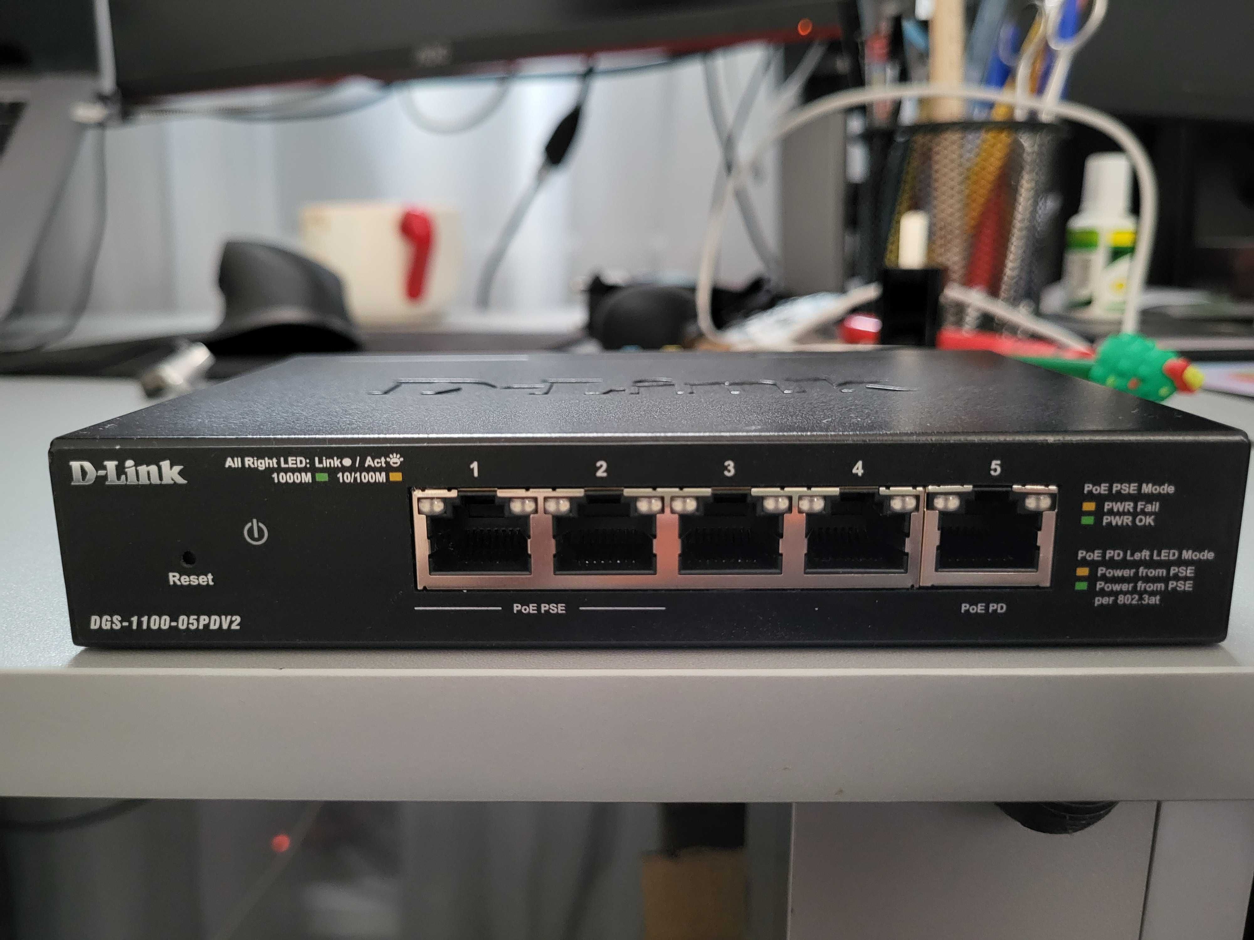 D-Link DGS-1100-05PDV2 PoE 1 gbit гігабіт комутатор смарт smart switch