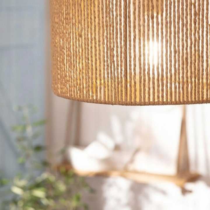 LAMPA WISZĄCA BOHO naturalna brąz sznurek jutowy 30CM APP1324