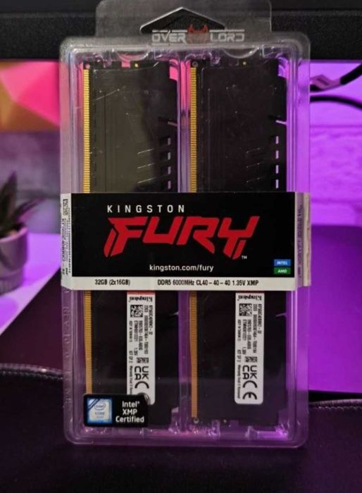 Kingston FURY 32 GB DDR5 (2x16GB) Hynix A Die 6000 MHz FURY  Новая