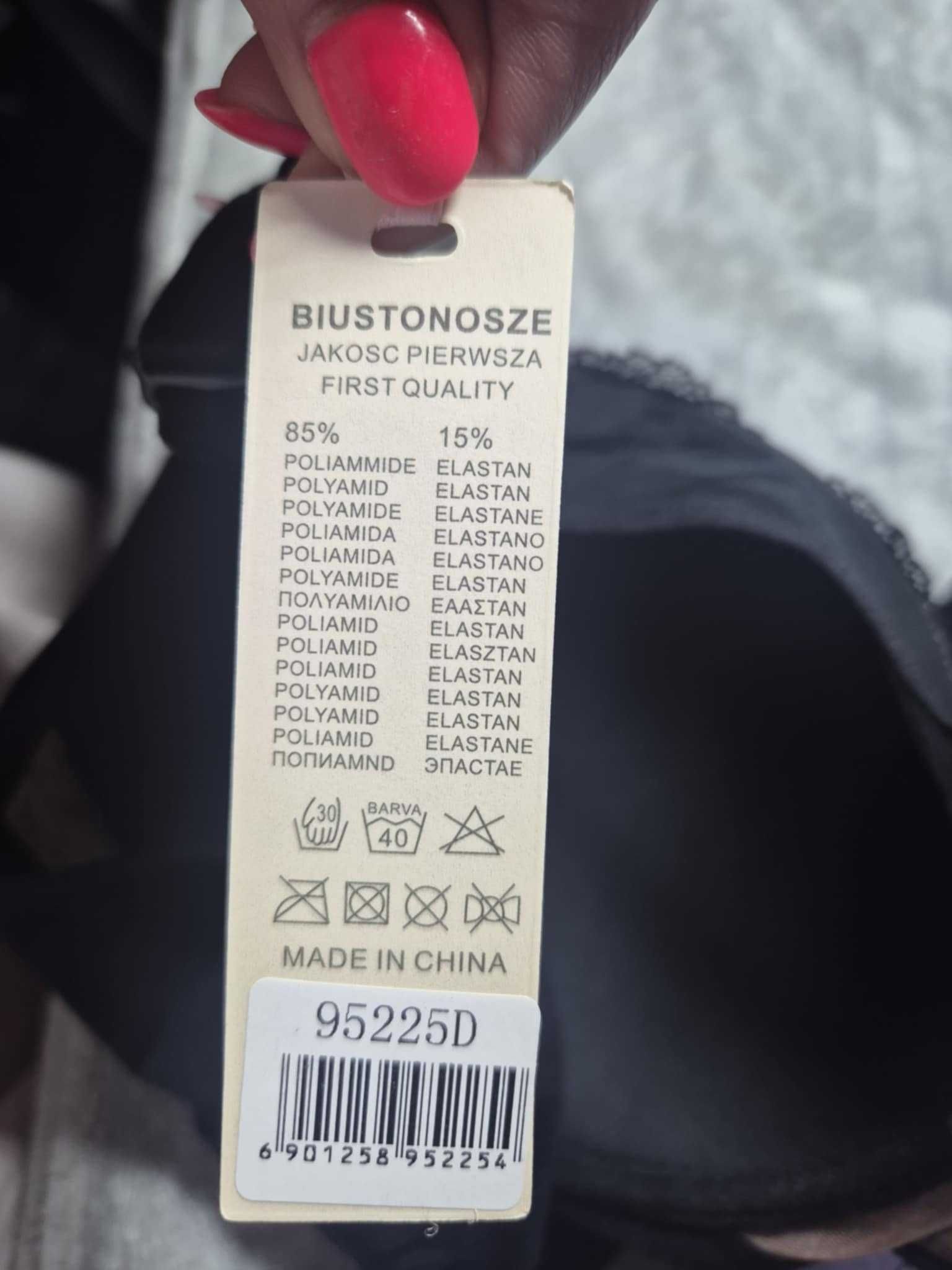 Nowy biustonosz czarny koronkowy 100D z metką.