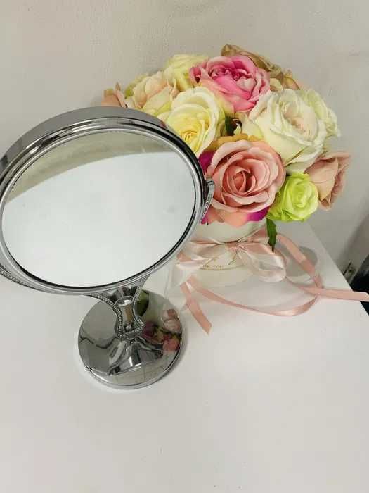 Lusterko stojące srebrne Glamour Home&you kryształy srebrne