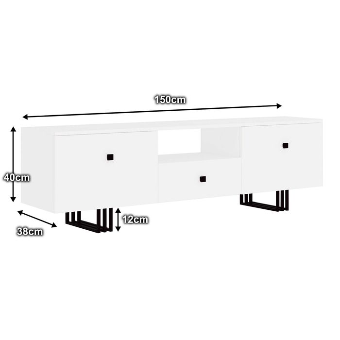 Szafka komoda rtv nowa 150 cm biała ,kaszmir ,dąb złoty