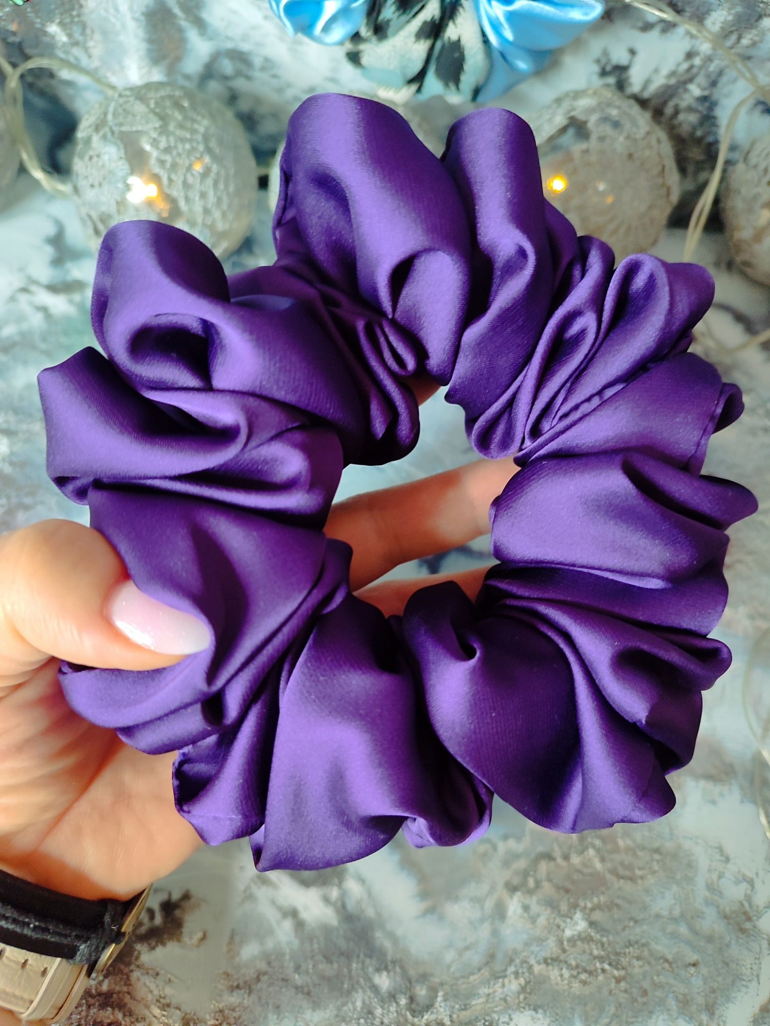 Scrunchie do włosów rozm XL Jedwab