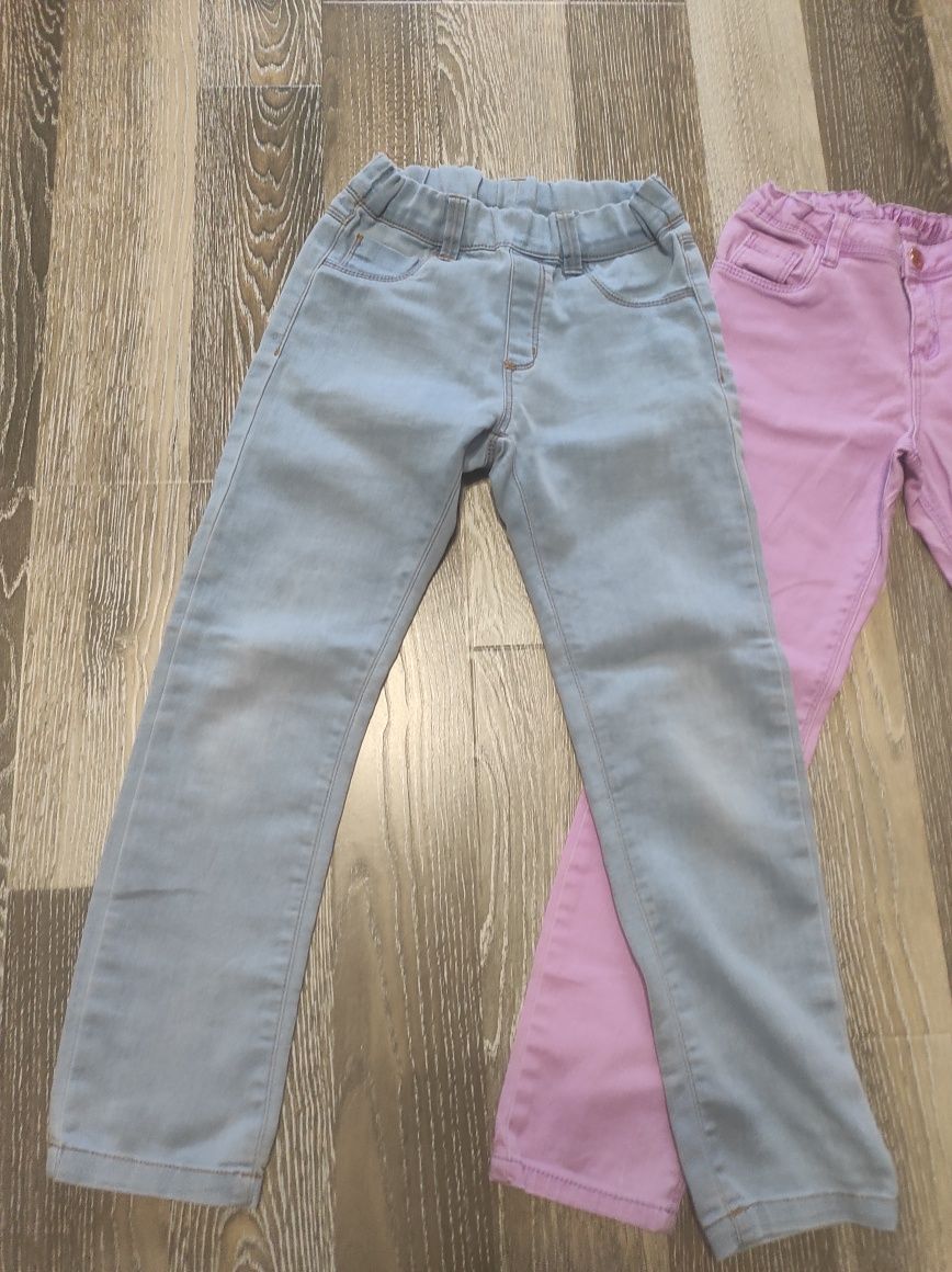 2 пари джинсів, джегінси, скіни  7-8 років ріст 122-128, ціна за 2пари