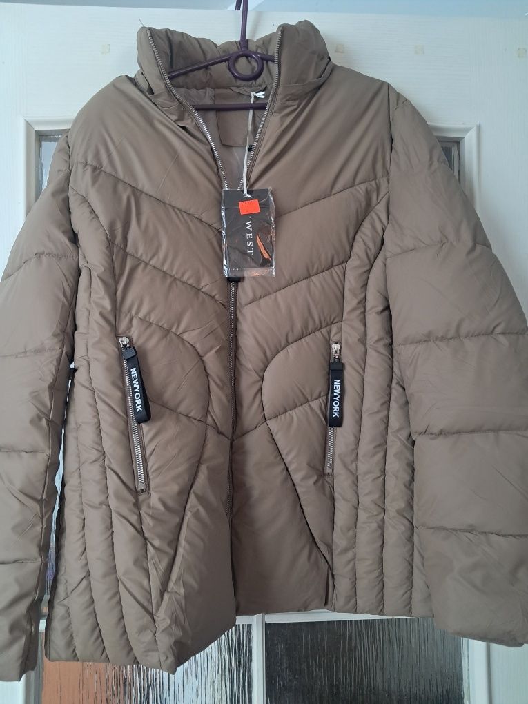 NOWA z metką Kurtka puchowa jasny brąz/beżowa, XXL