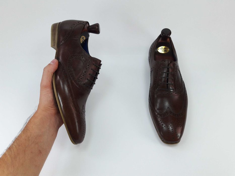 STREET BOND кожаные туфли броги коричневі туфлі 43 44 28-28.5 см