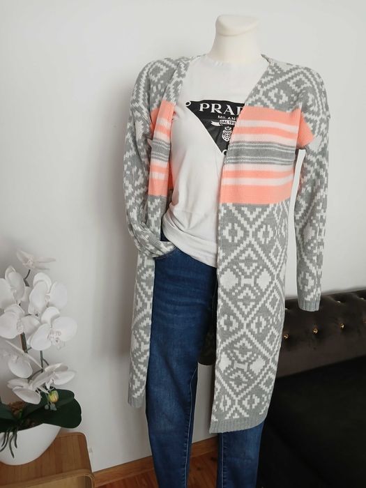 Nowy kardigan narzutka S M L piękne kolory mega model