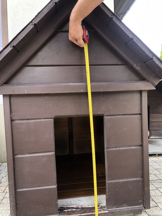 Duza buda dla psa drewniana, ocieplona