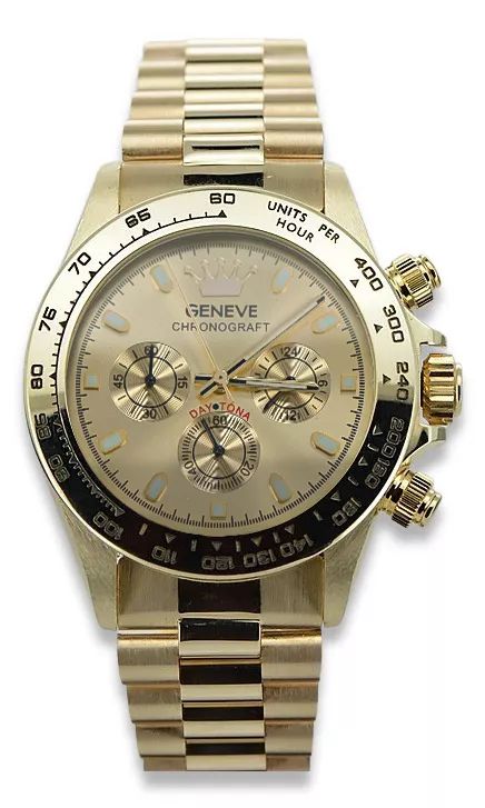 Złoty zegarek z bransoletą męski 14k Geneve mw014ydg&mbw015y Wrocław