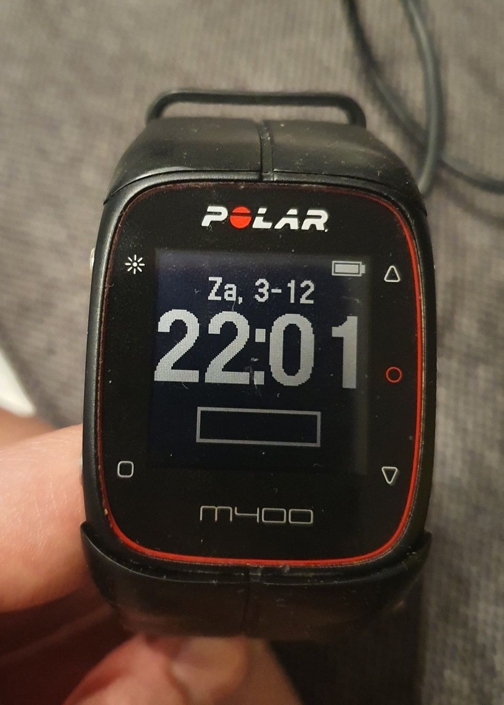 Zegarek męski sportowy polar m400 czarny czerwony