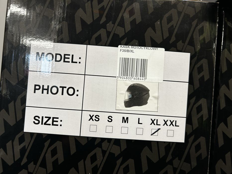 Kask motocyklowy NAXA f35 rozmiar XL 61-62cm, czarny matt, Blenda!