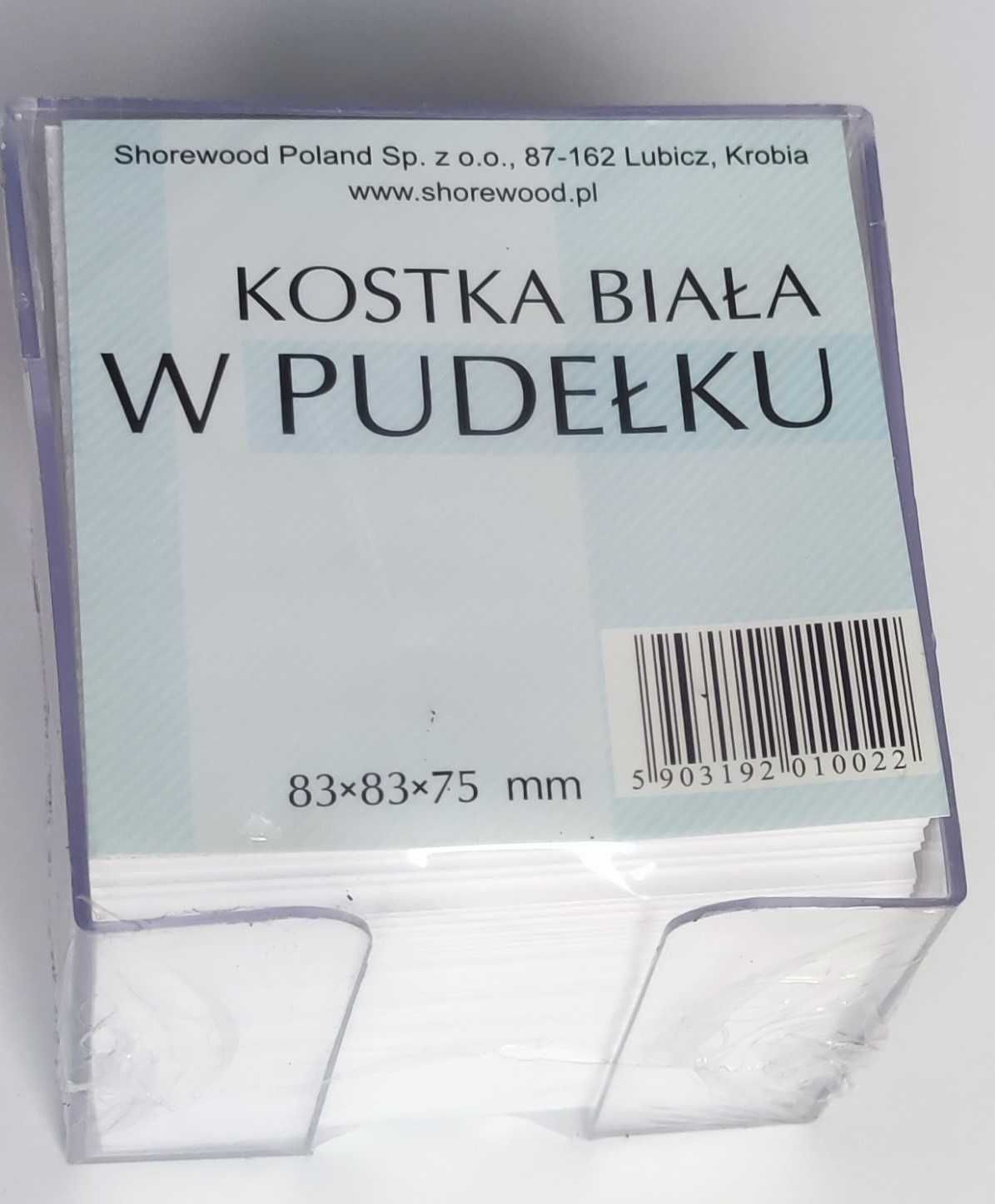 Kostka papierowa biała w pojemniku 83x83x75mm