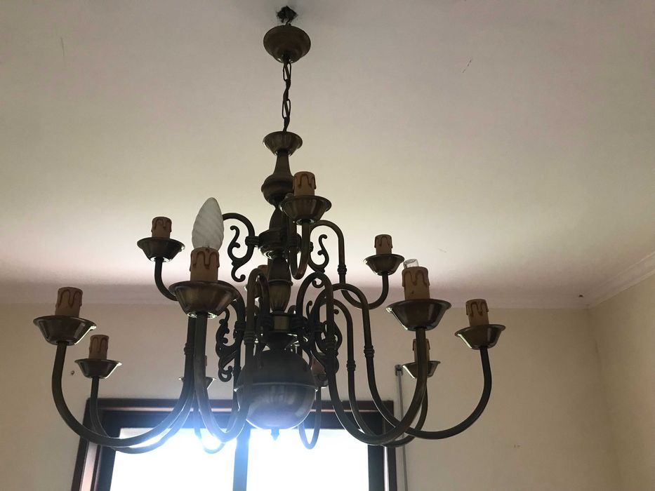 Candelabro de teto em latão