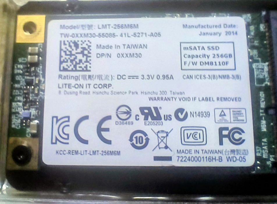 SSD 256gb Liteonit msata MLC NAND
