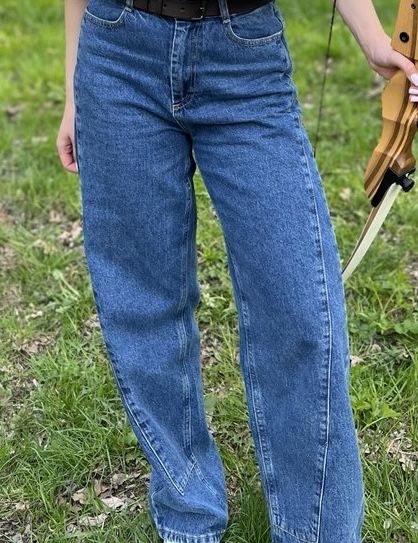 Джинси від CHER17 з завищеною посадкою і подвійним поясом, розмір S