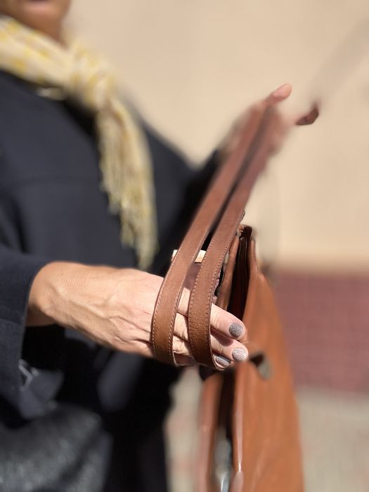 Torresi lucio велика шкіряна сумка шопер вінтаж коричнева