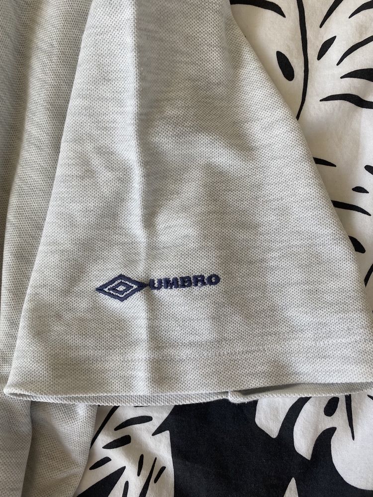 koszulka polo Umbro męska krótki rękaw jasna kremowa biała L bawełna